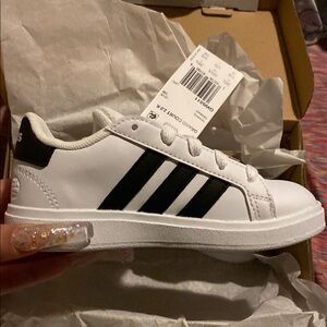 Adidas Kids' White and Black Sneakers